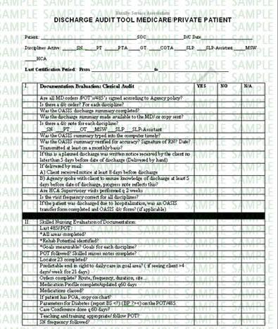 Home Health Chart Audit Tool